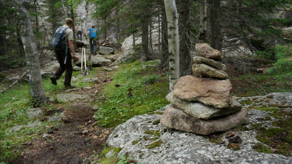 Constructing cairns is an easy method of ensuring that hikers and climbers stay on trails.