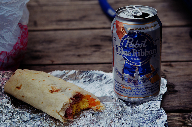 Beer and burritos = good.