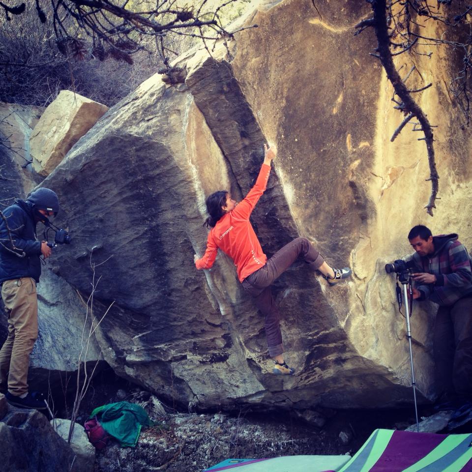 Shannon Joslin climbing