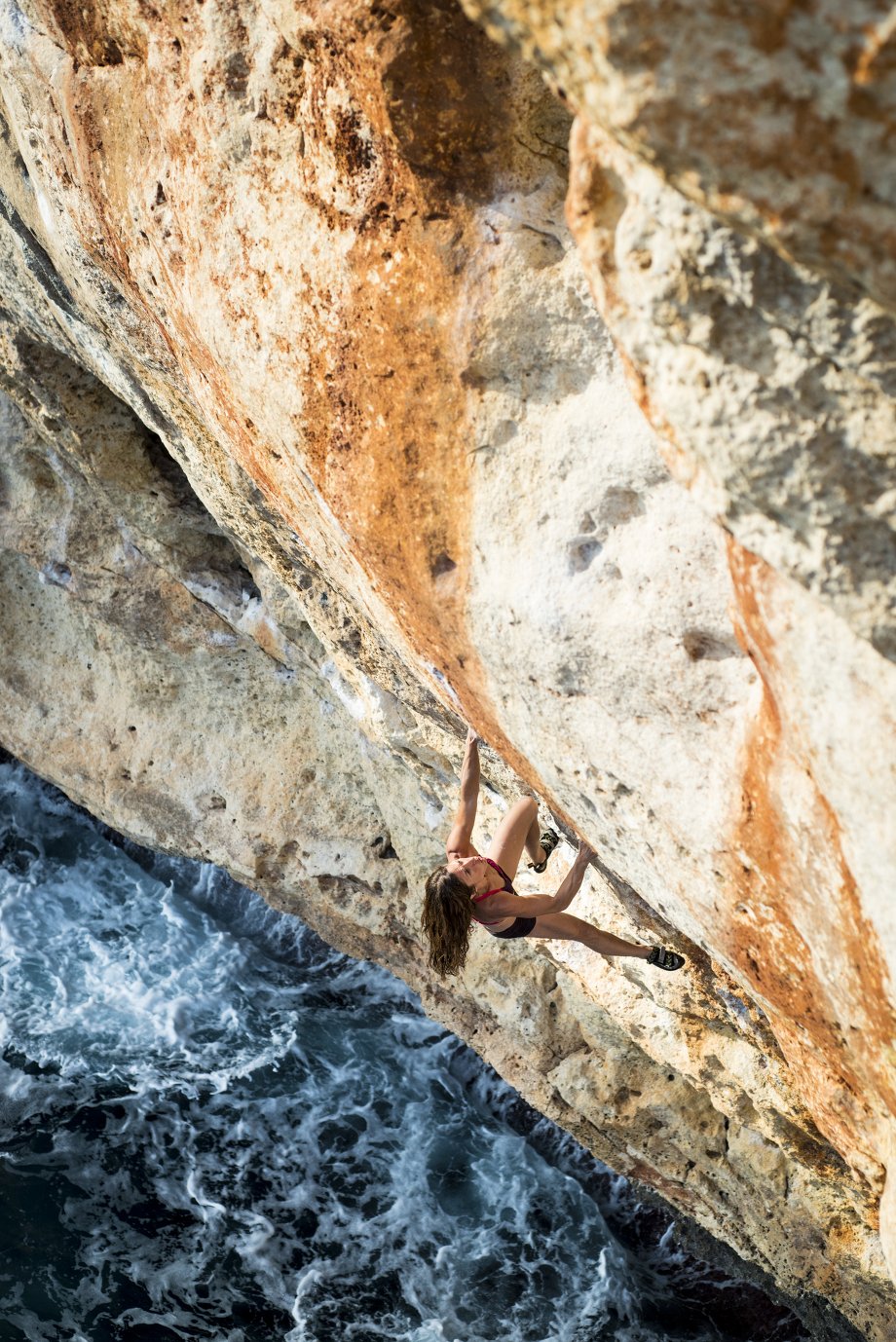 Sending Afroman 5.12c at The Diablo Wall in Mallorca. One of the very best moments I can recall. Photo: Jeff Rueppel