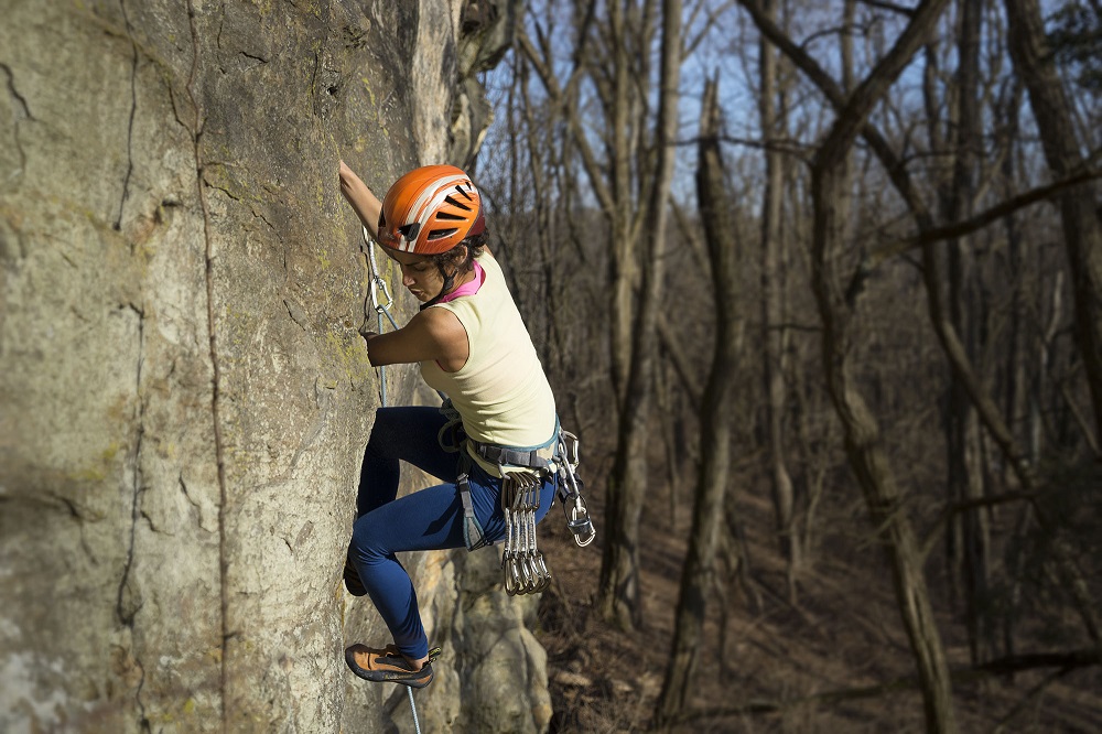 Marzieh Karami climbing in Necedah Wisconsin