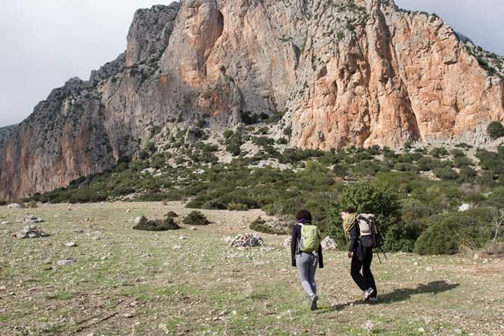 Climbers Approaching the South Wall of Zaghouan
