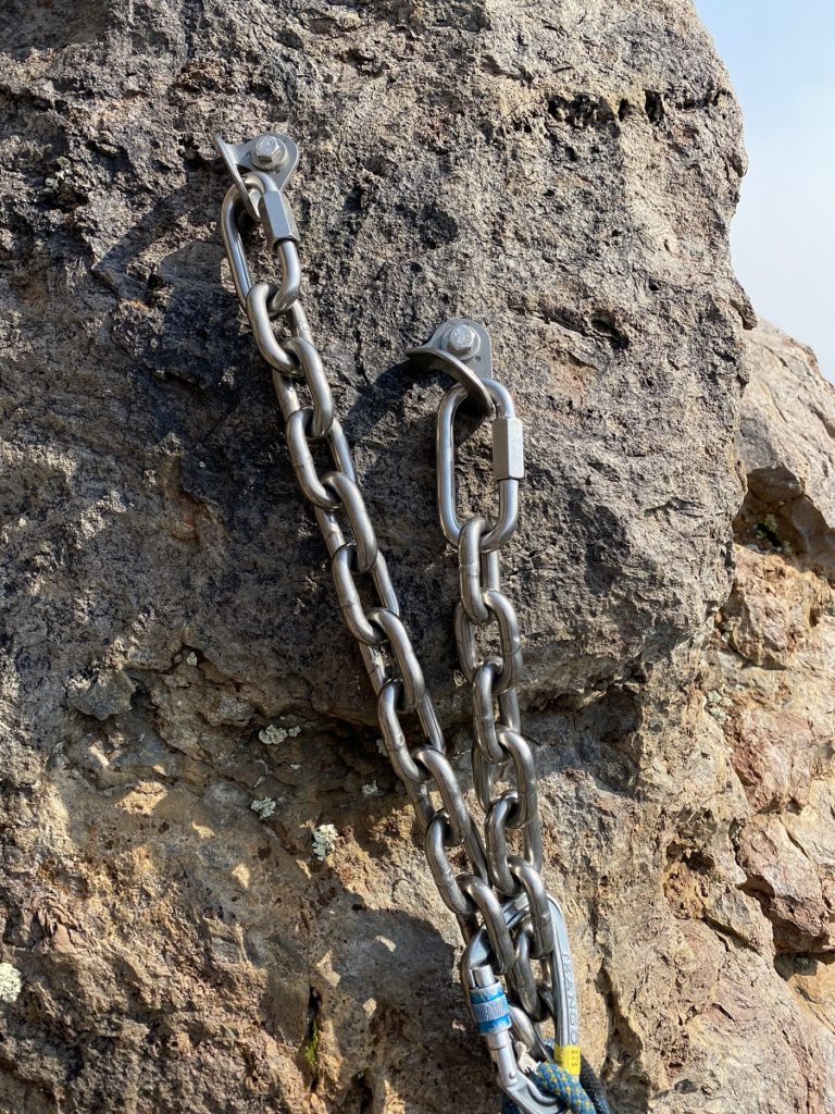 New bolted rock climbing anchor