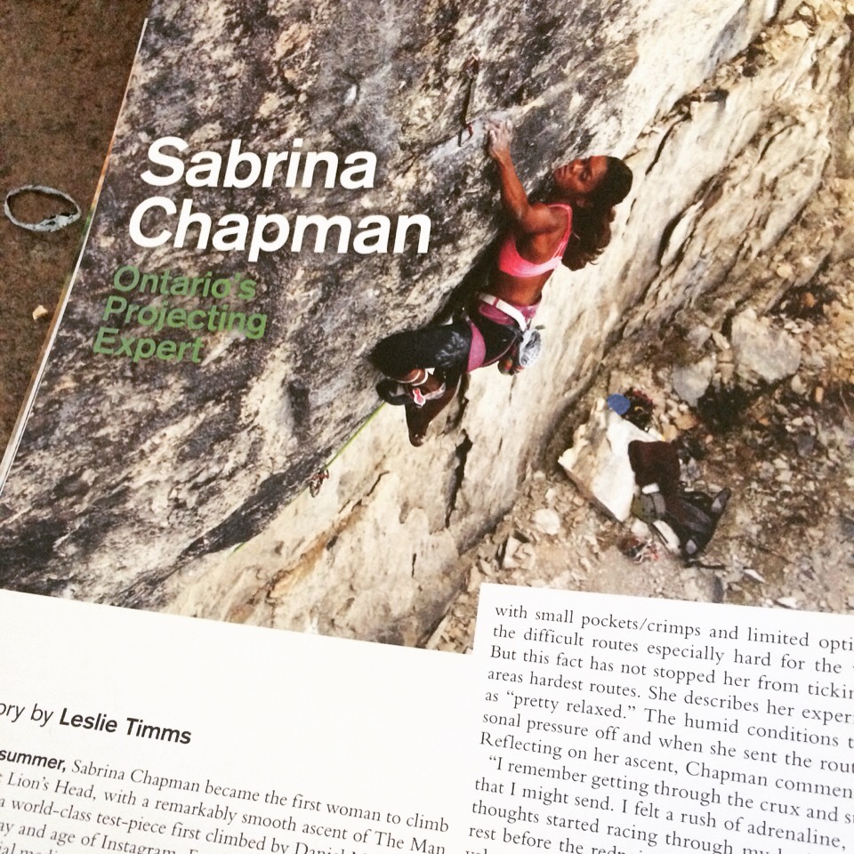Sabrina Chapman rock climbing article