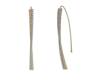 LAUREN Ralph Lauren Twisted Rope Pave Threader Earrings (Gold/Crystal) Earring