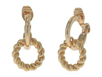 LAUREN Ralph Lauren Clip Rope Drop Hoop Earrings (Gold) Earring