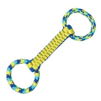 Zeus Nylon Twist and Rope Tug Toy - Black/Yellow
