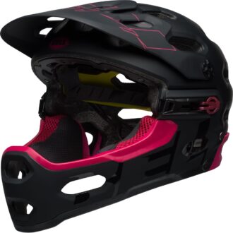 Bell Super 3R Mips Helmet Matte/Gloss Black/Cherry, L