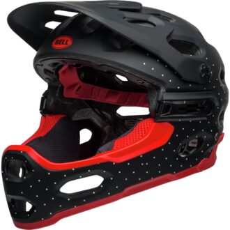 Bell Super 3R Mips Helmet Virago Matte Black/White/Crimson, M