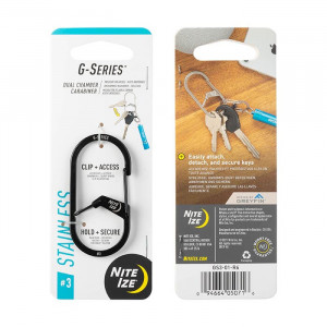 Nite Ize - G-Series Dual Chamber Carabiner - #3 Stainless Steel